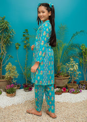 Modest Stitched 2 Piece Spring Summer Collection'2025-Aqua Blossom