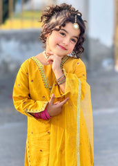 Modest Stitched 3 Piece Winter Edit Kids Collection'2025-10200-Ylw