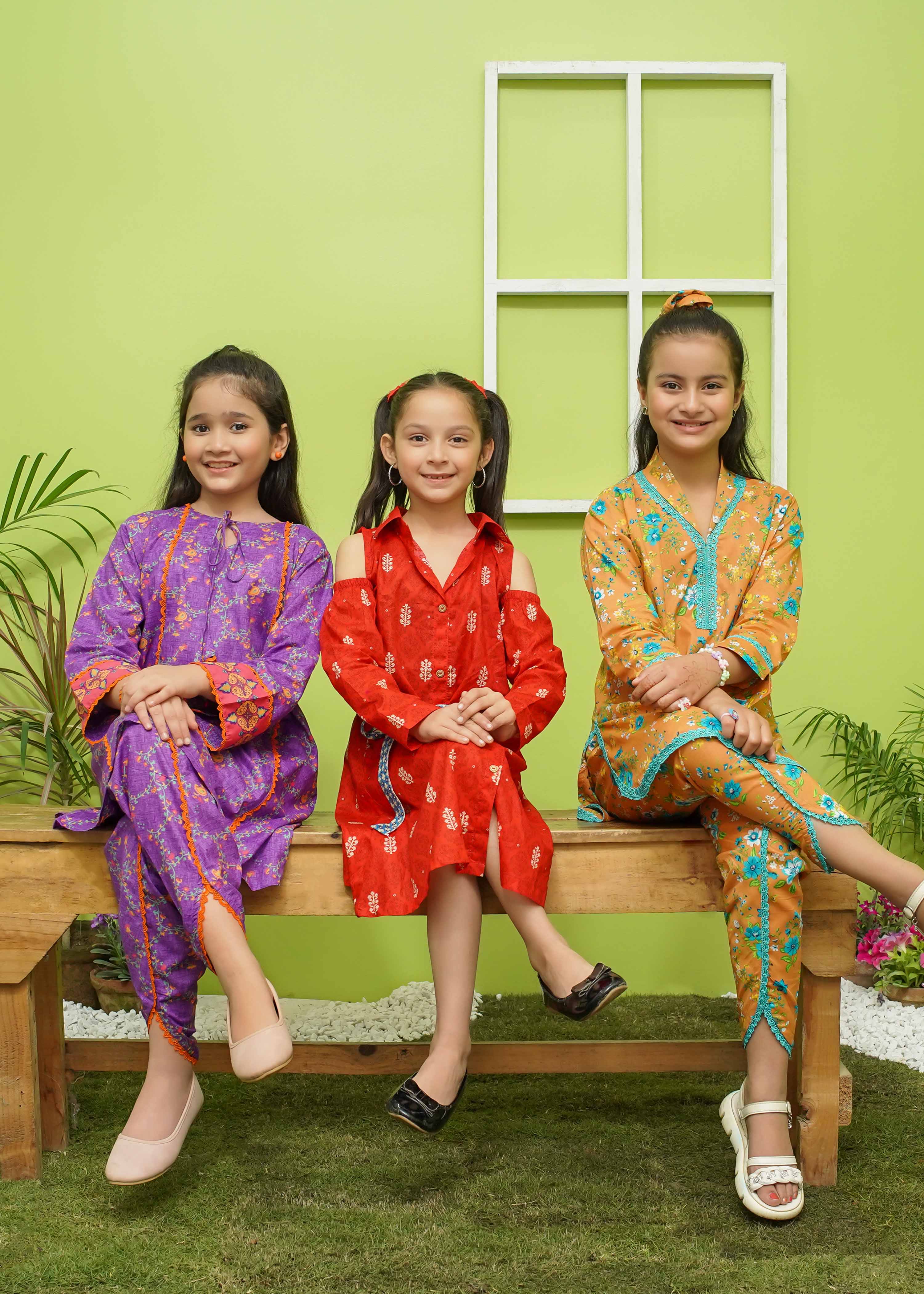 Modest Stitched Summer Kids Collection'2024-Rosy