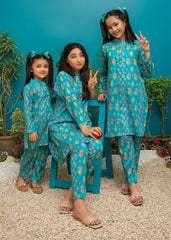 Modest Stitched 2 Piece Spring Summer Collection'2025-Aqua Blossom