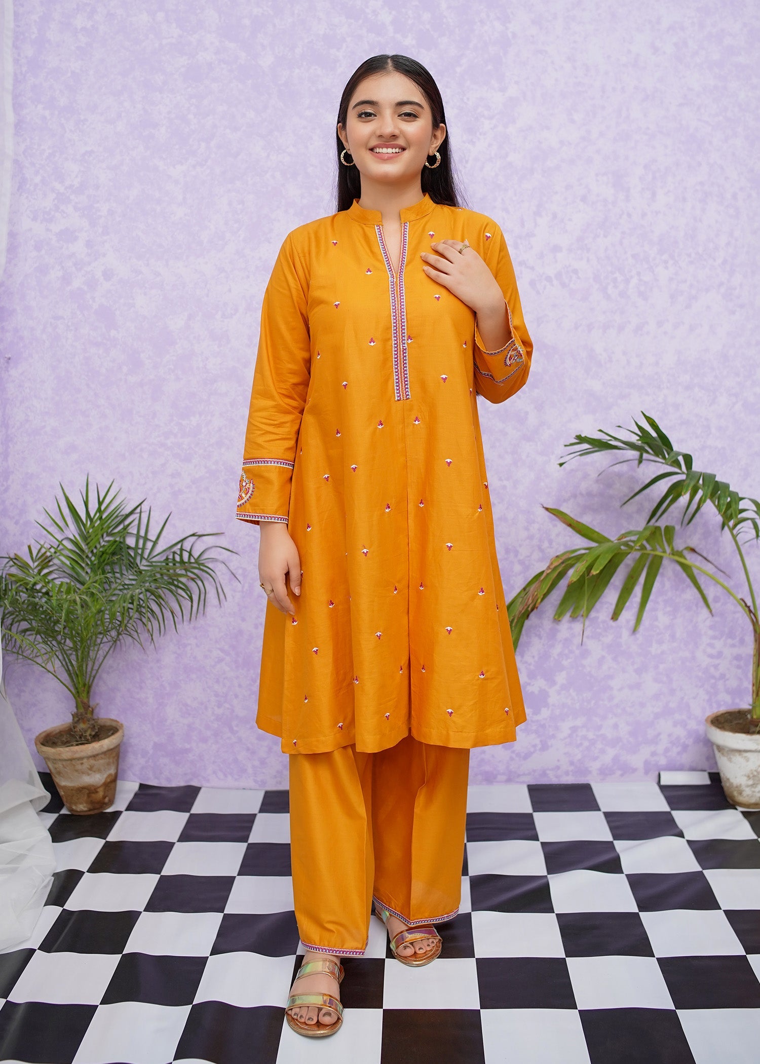 Modest Stitched 2 Piece Emb Cotton Collection'2024-D-8465