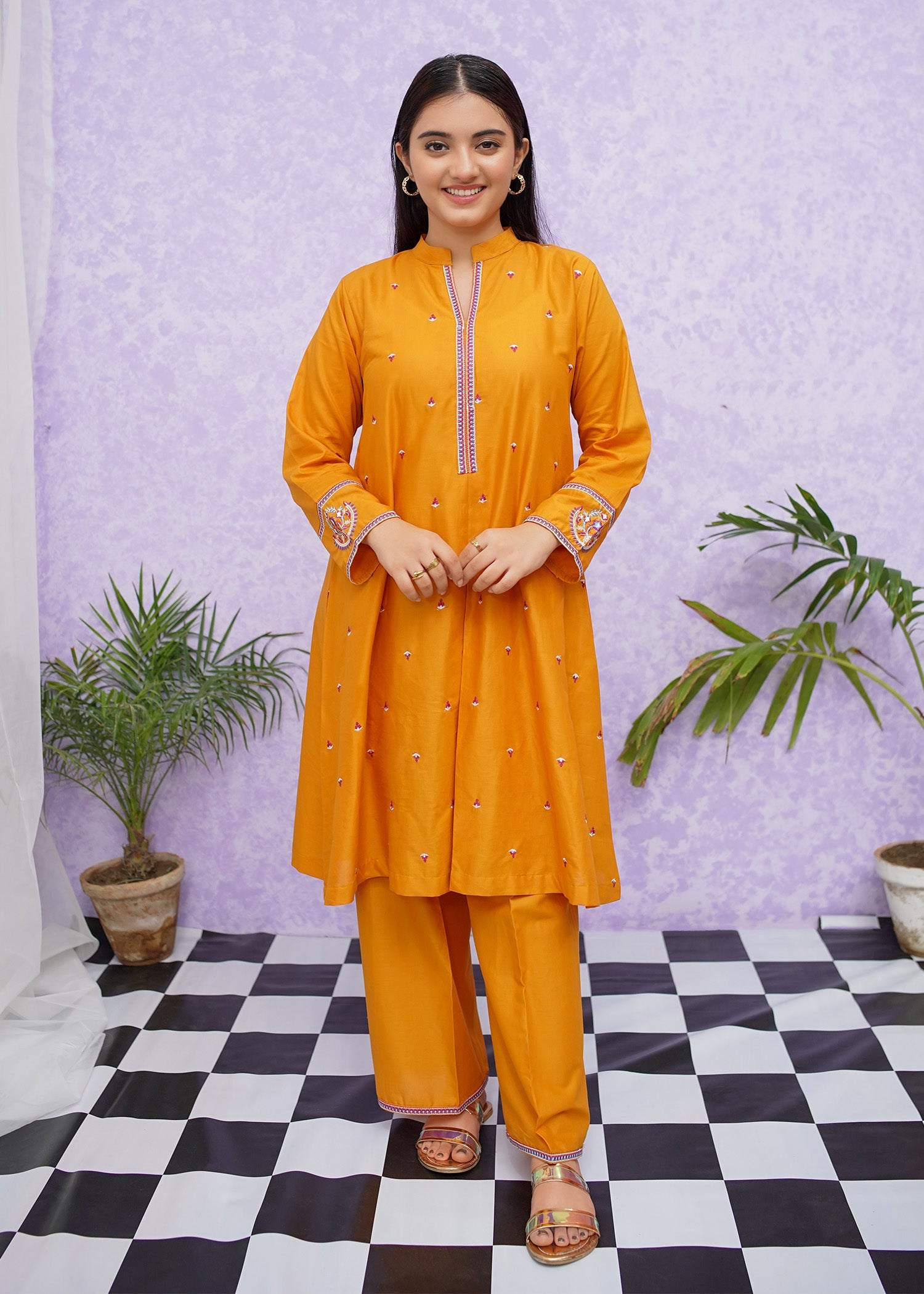 Modest Stitched 2 Piece Emb Cotton Collection'2024-D-8465