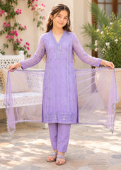 Modest Stitched 3 Piece Festive Formals Suit-11115-LPur