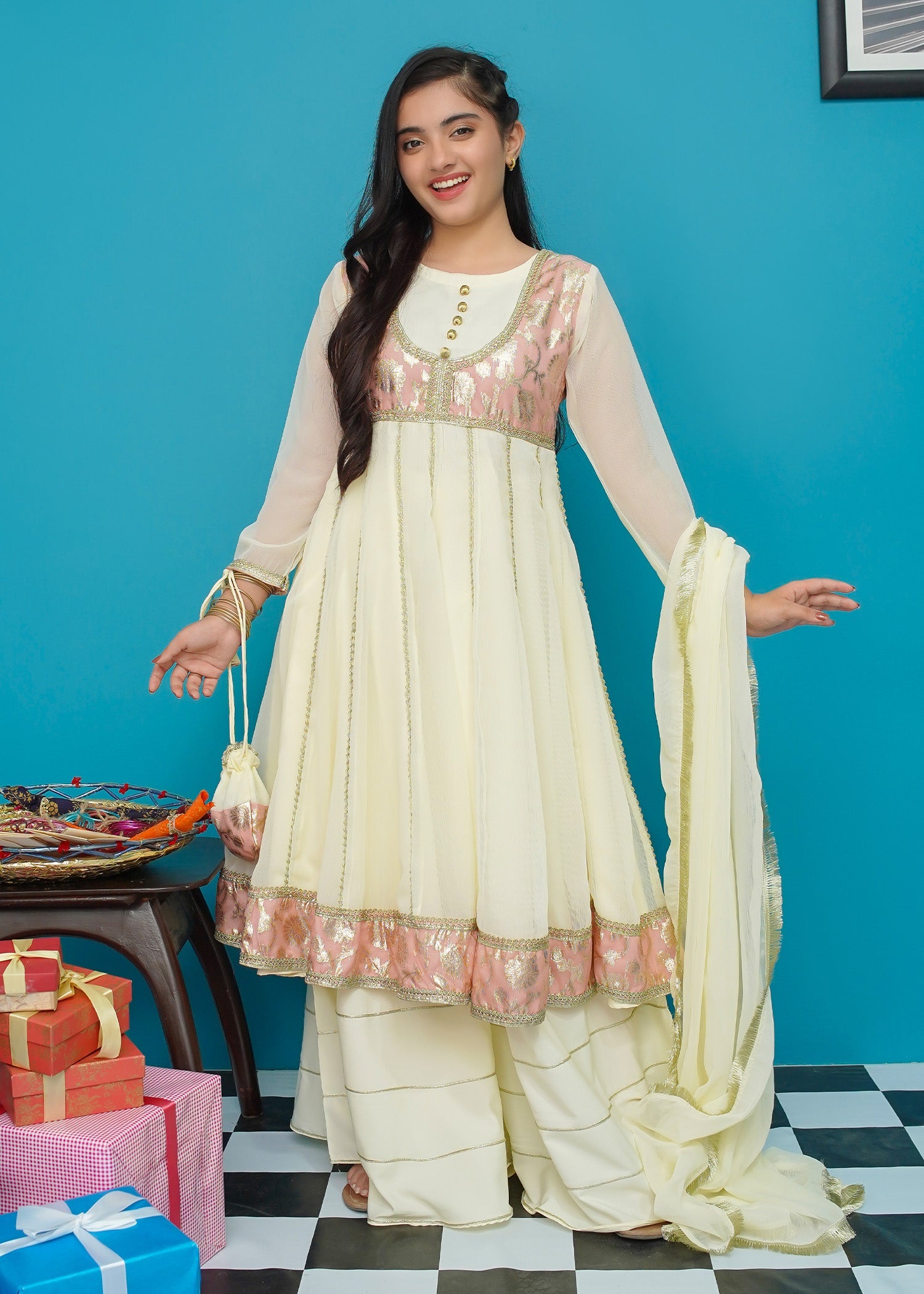 Modest Stitched 3 Piece Kids Festive Formals Edit-02 Collection'2024-Gulnaaz