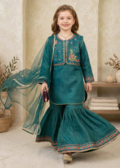 Modest Stitched 3 Piece Festive Formals Suit-11150-Grn