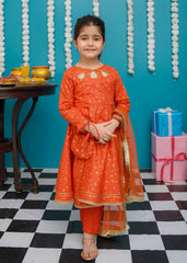 Eid Ki Khushiyan By Modest Stitched 3 Piece Cotton Frock Collection'2025-9220-Brn