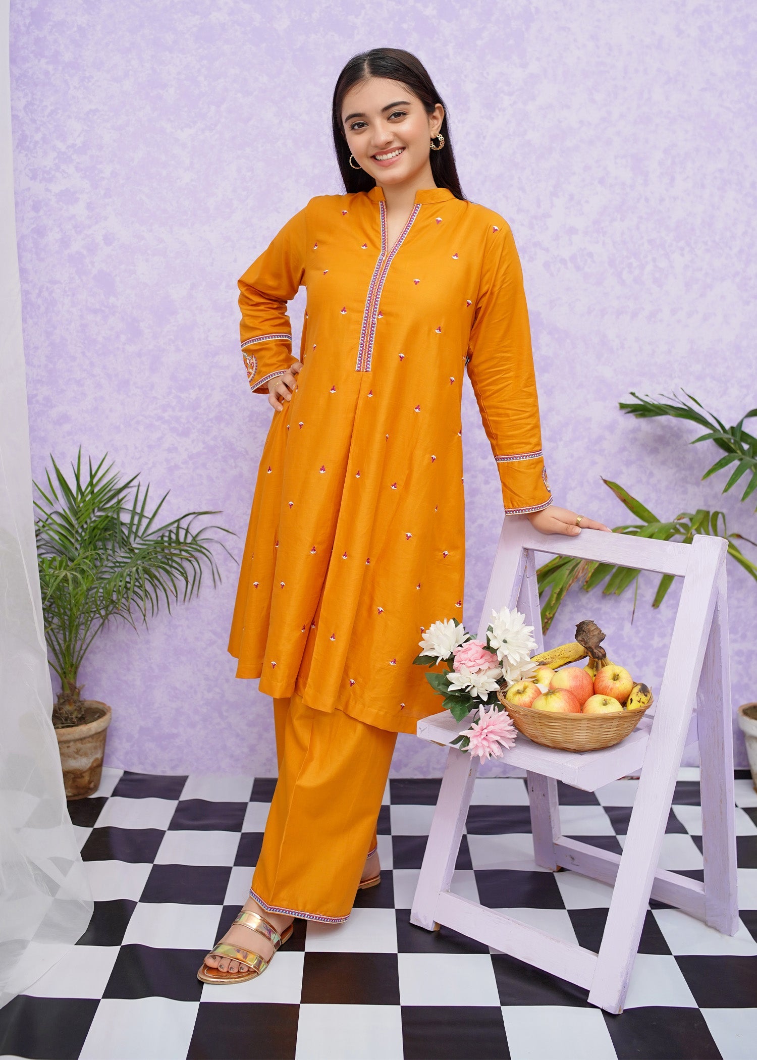 Modest Stitched 2 Piece Emb Cotton Collection'2024-D-8465