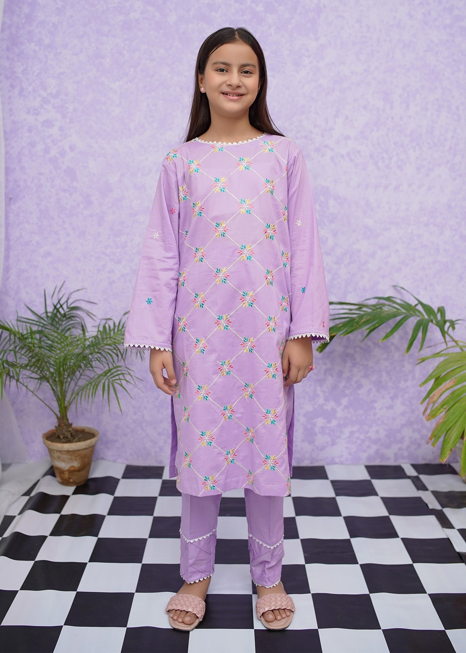 Modest Stitched 2 Piece Emb Cotton Collection'2024-D-8535