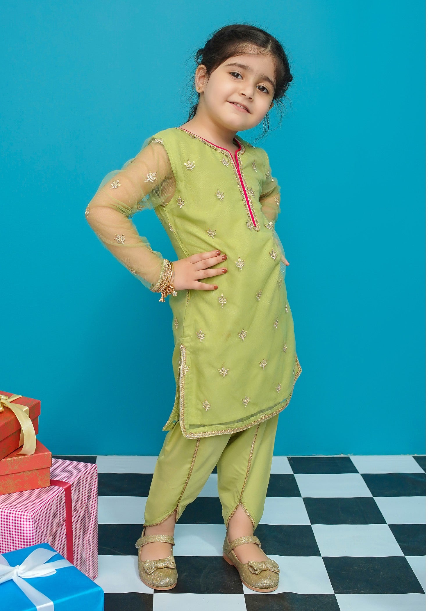 Modest Stitched 2 Piece Kids Festive Formals Edit-02 Collection'2024-Heer