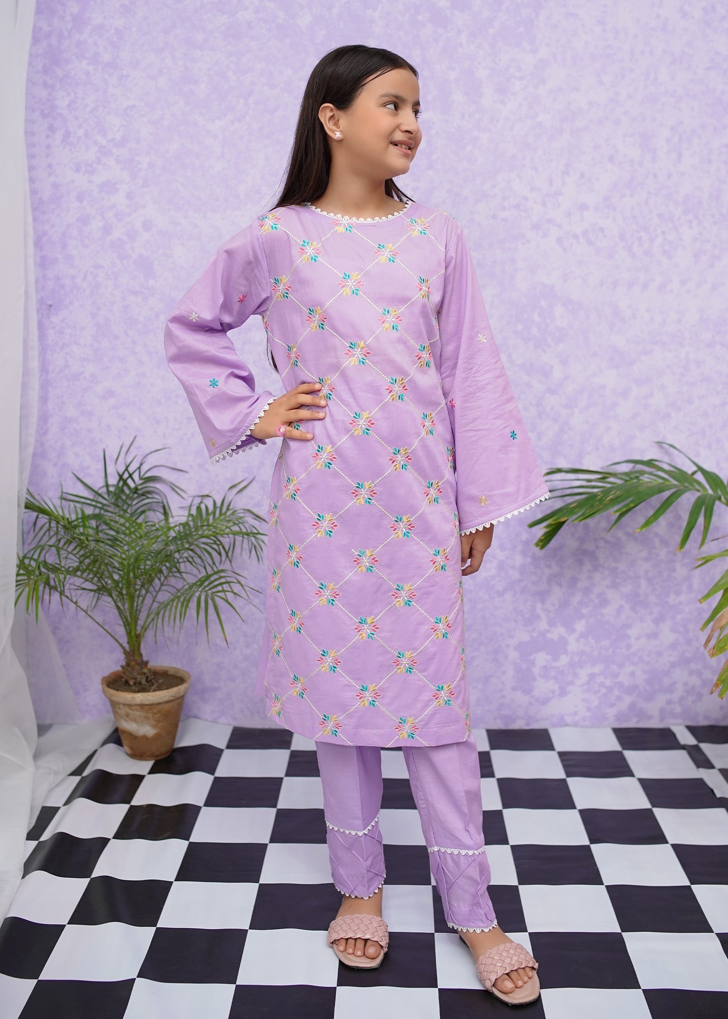 Modest Stitched 2 Piece Emb Cotton Collection'2024-D-8535