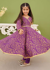 Modest Stitched 3 Piece Kids Festive Vol-01 Collection'2025-10160-Prpl