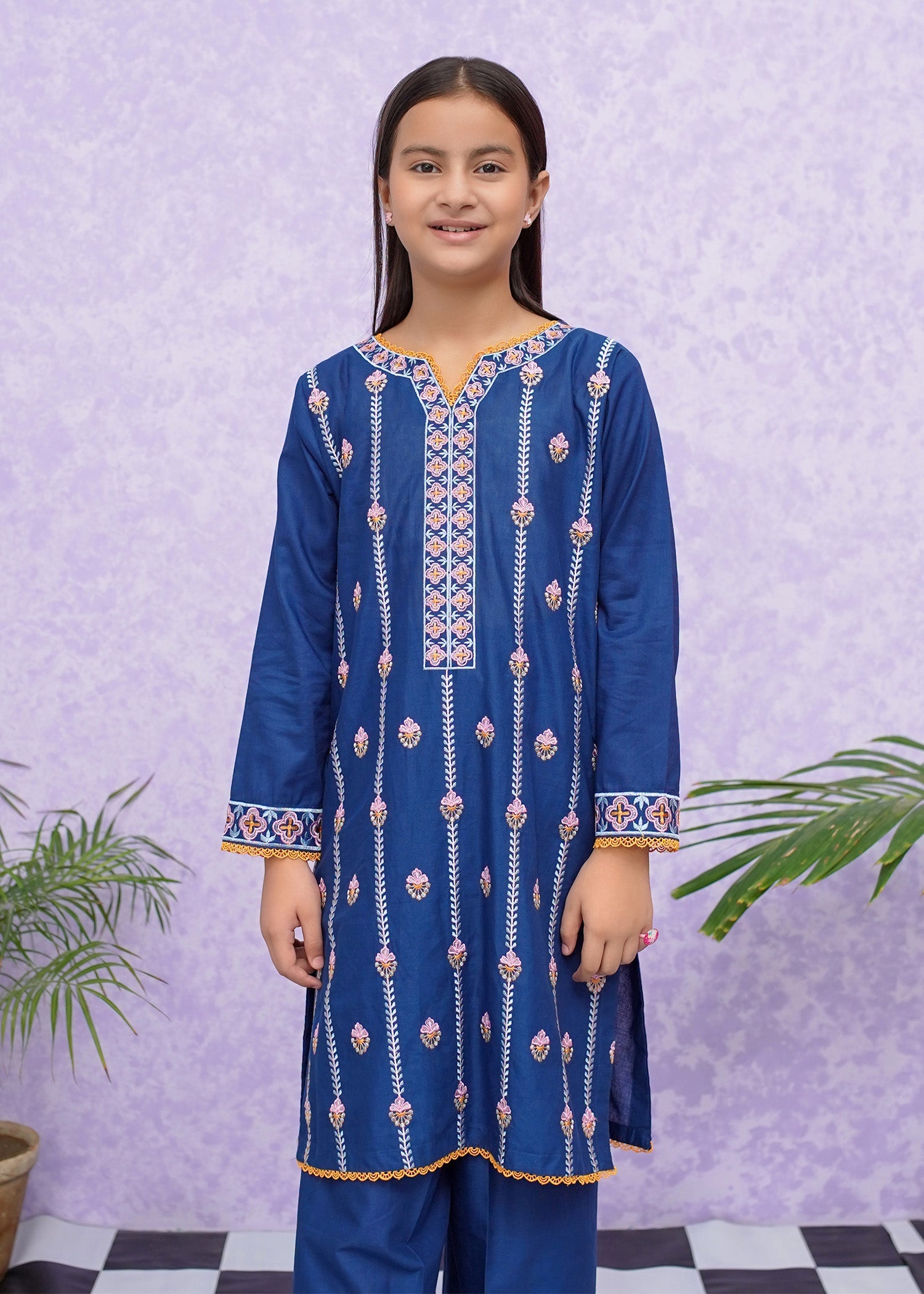 Modest Stitched 2 Piece Emb Cotton Collection'2024-D-8495