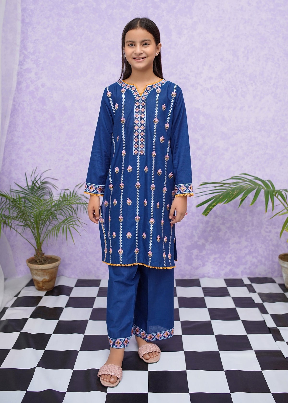 Modest Stitched 2 Piece Emb Cotton Collection'2024-D-8495