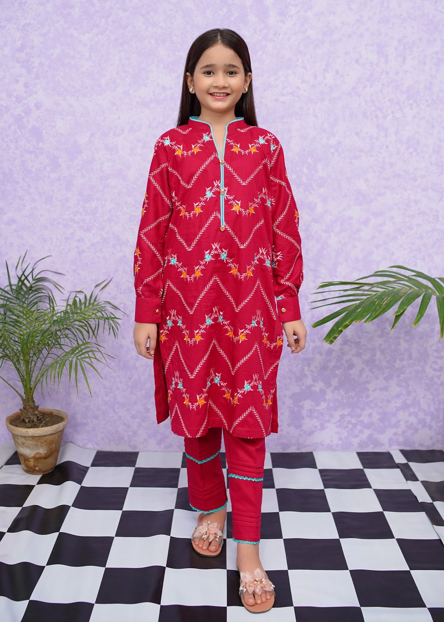 Modest Stitched 2 Piece Emb Cotton Collection'2024-D-8545