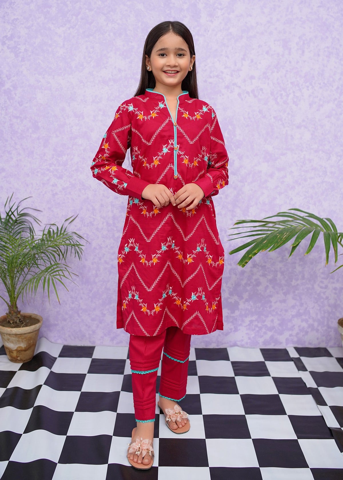 Modest Stitched 2 Piece Emb Cotton Collection'2024-D-8545