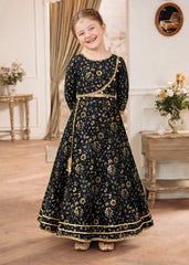 Modest Stitched 3 Piece Formals Kids Suit-A031-Black