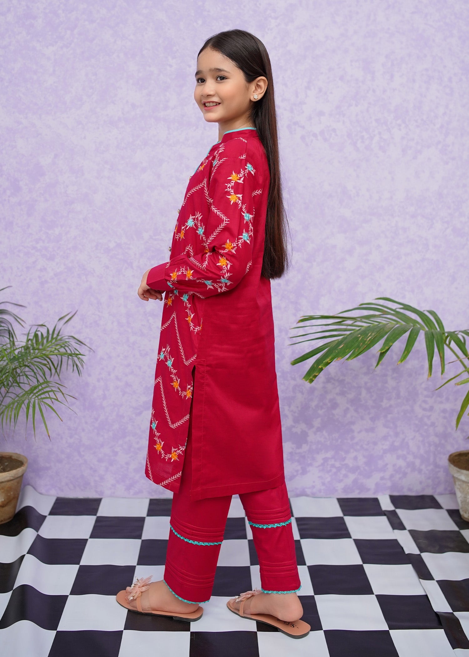 Modest Stitched 2 Piece Emb Cotton Collection'2024-D-8545