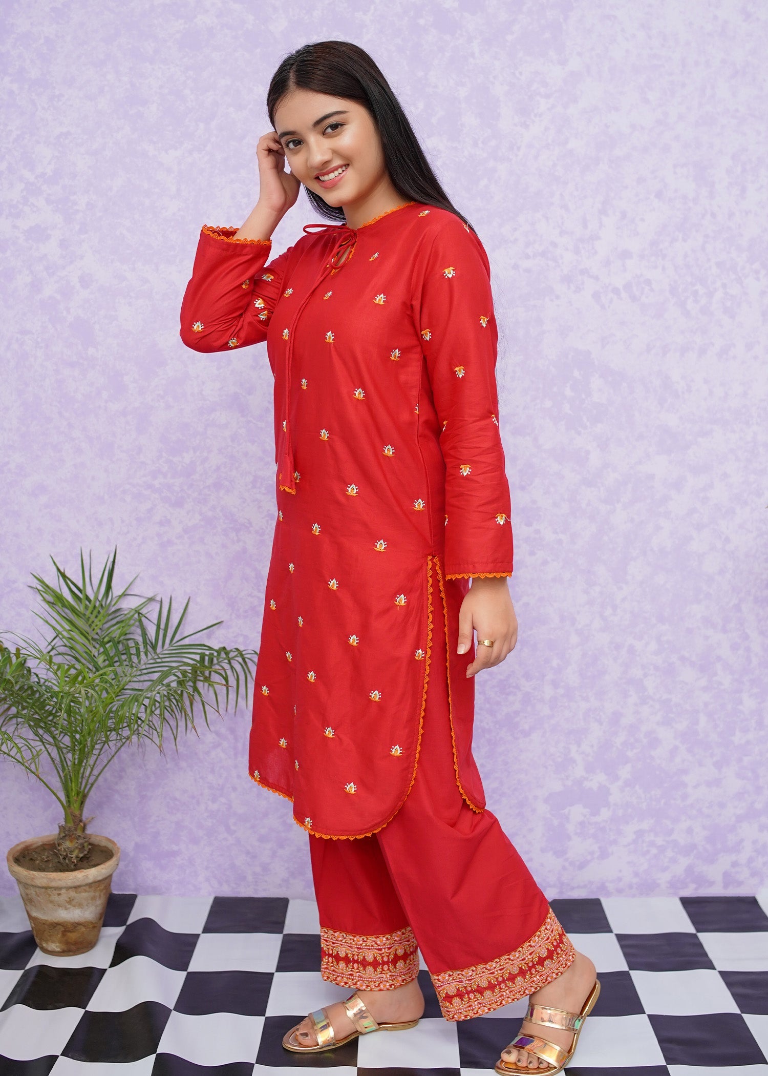 Modest Stitched 2 Piece Emb Cotton Collection'2024-D-8475