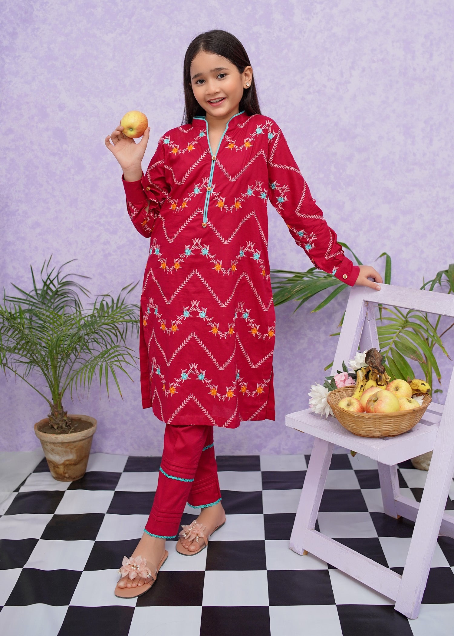 Modest Stitched 2 Piece Emb Cotton Collection'2024-D-8545