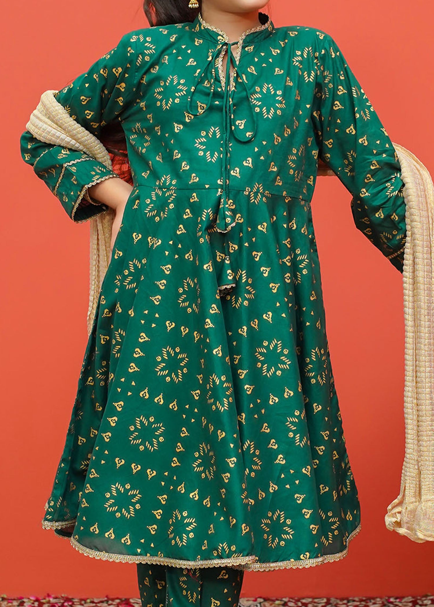 Festive Ensembles By Modest Stitched 3 Piece Printed Emb Cambric Vol-02 Collection'2024-8525