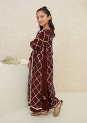 Modest Stitched 3 Piece Festive Collection-Rose