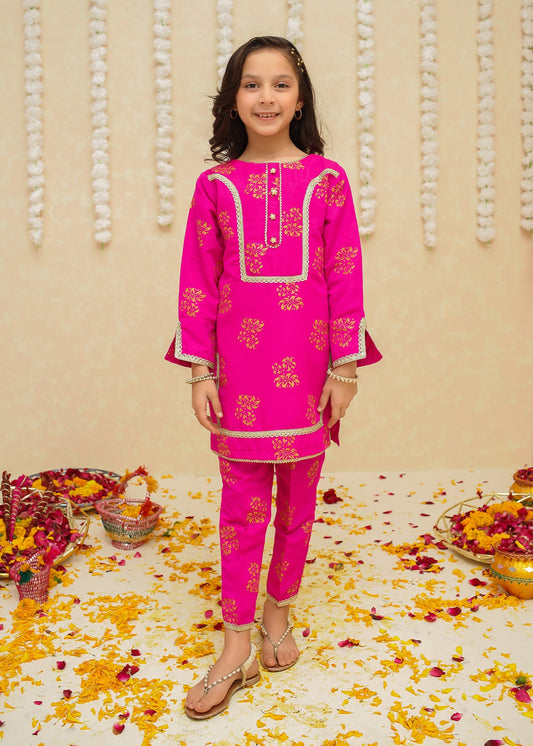 Gulzar By Modest Stitched 3 Piece Formals Collection'2025-8940-Magenta Toddlers