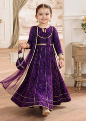Modest Stitched 3 Piece Formals Kids Suit-A026-Purple