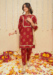 Gulzar By Modest Stitched 3 Piece Formals Collection'2025-8935-Maroon