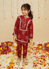 Gulzar By Modest Stitched 3 Piece Formals Collection'2025-8940-Maroon Toddlers