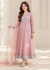 Modest Women 3 Piece Pink Tissue Outfit-W299-Pnk