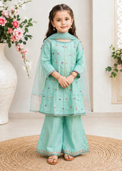Modest Stitched 3 Piece Festive Formals Suit-11290-Blu