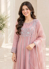 Modest Women 3 Piece Pink Tissue Outfit-W299-Pnk