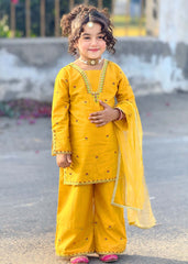 Modest Stitched 3 Piece Winter Edit Kids Collection'2025-10200-Ylw