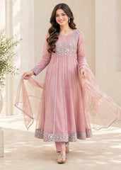 Modest Women 3 Piece Pink Tissue Outfit-W299-Pnk