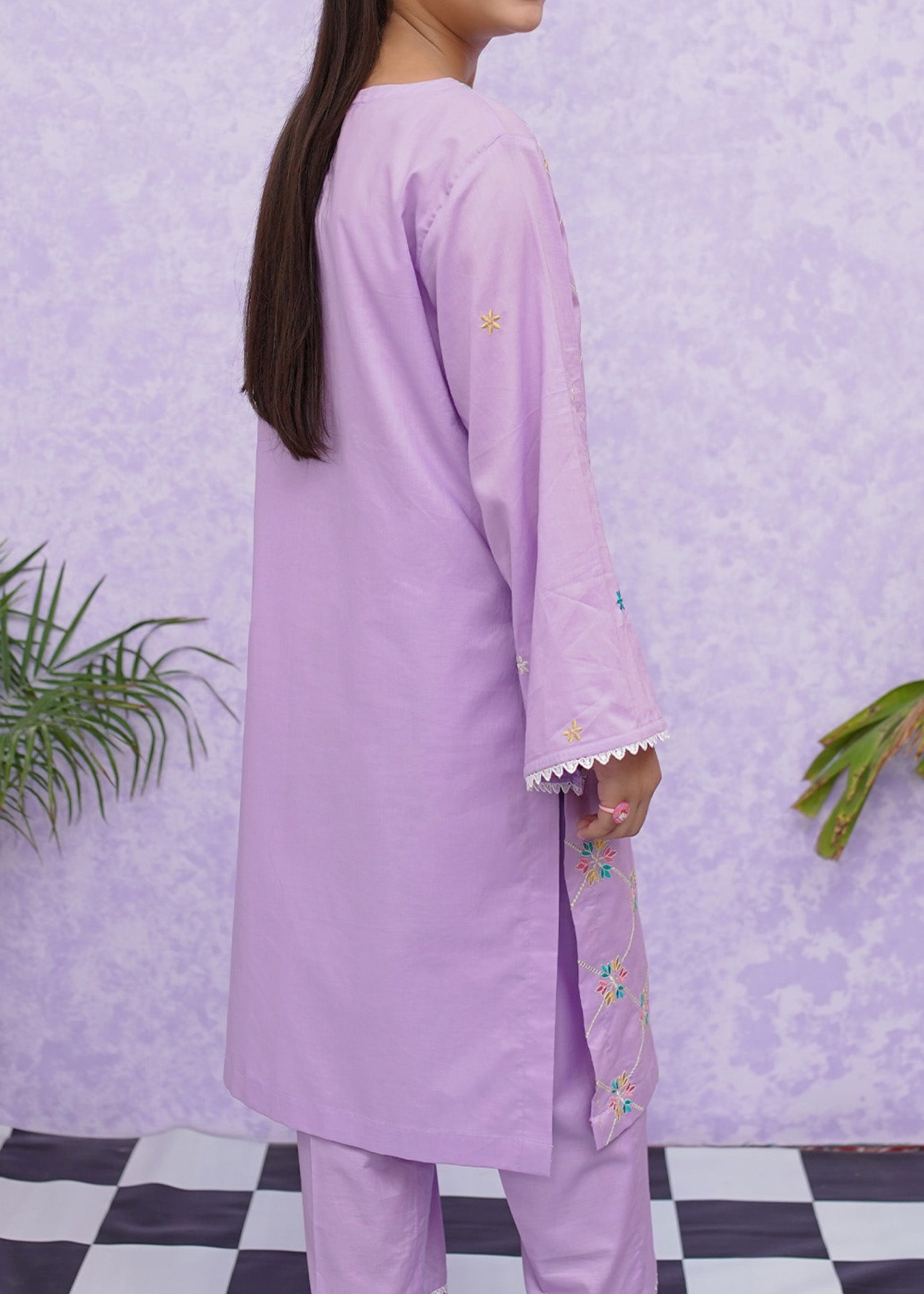 Modest Stitched 2 Piece Emb Cotton Collection'2024-D-8535