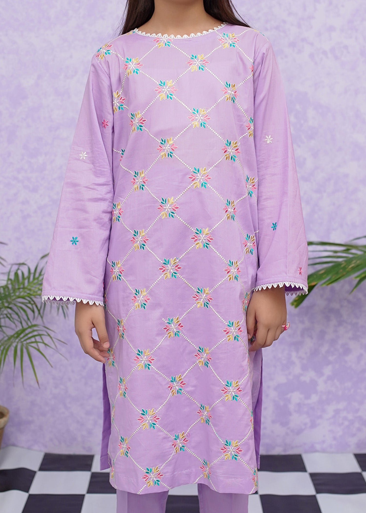 Modest Stitched 2 Piece Emb Cotton Collection'2024-D-8535