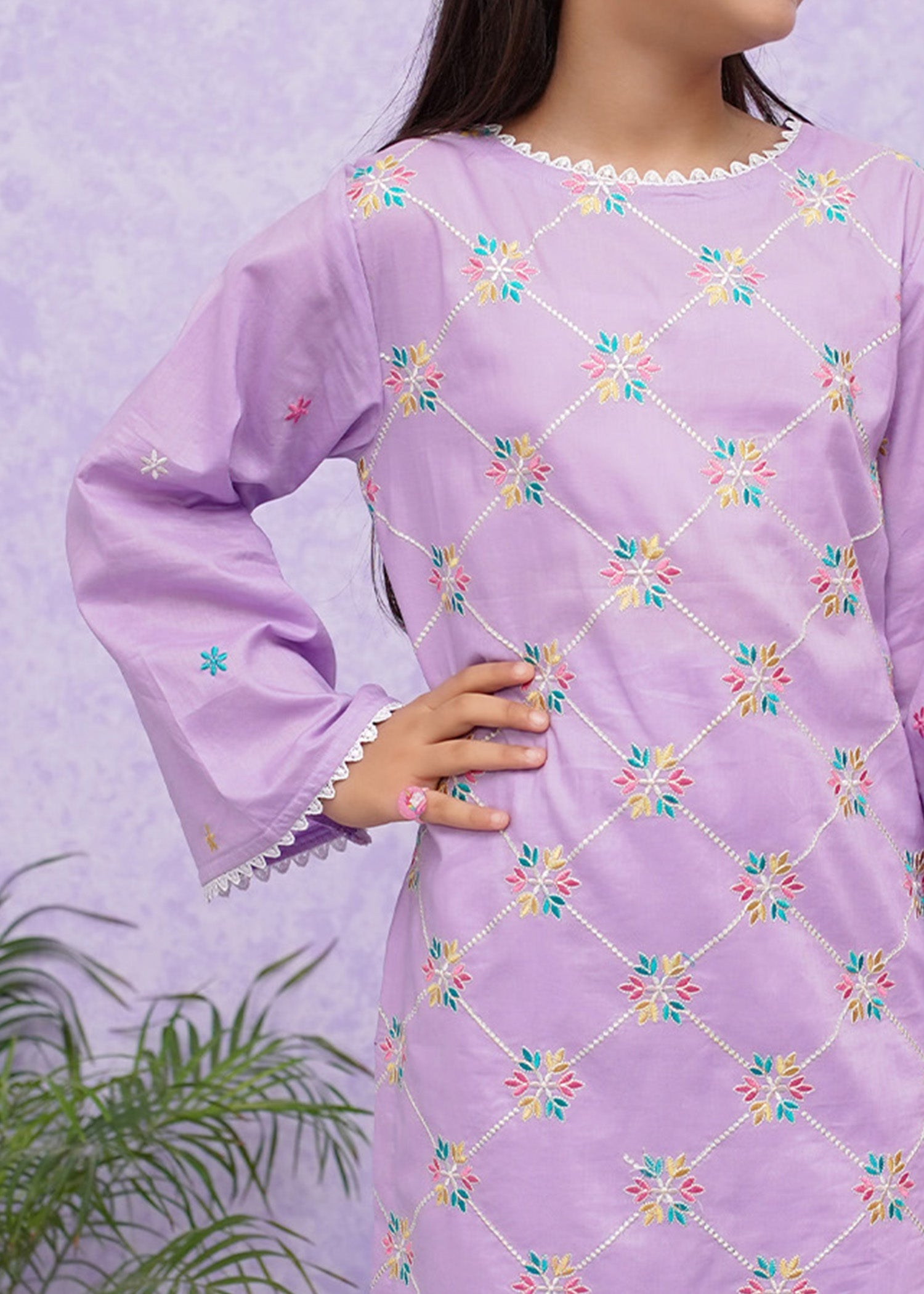 Modest Stitched 2 Piece Emb Cotton Collection'2024-D-8535