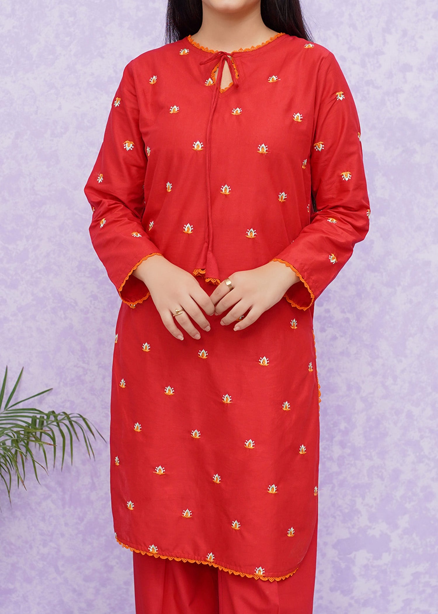 Modest Stitched 2 Piece Emb Cotton Collection'2024-D-8475