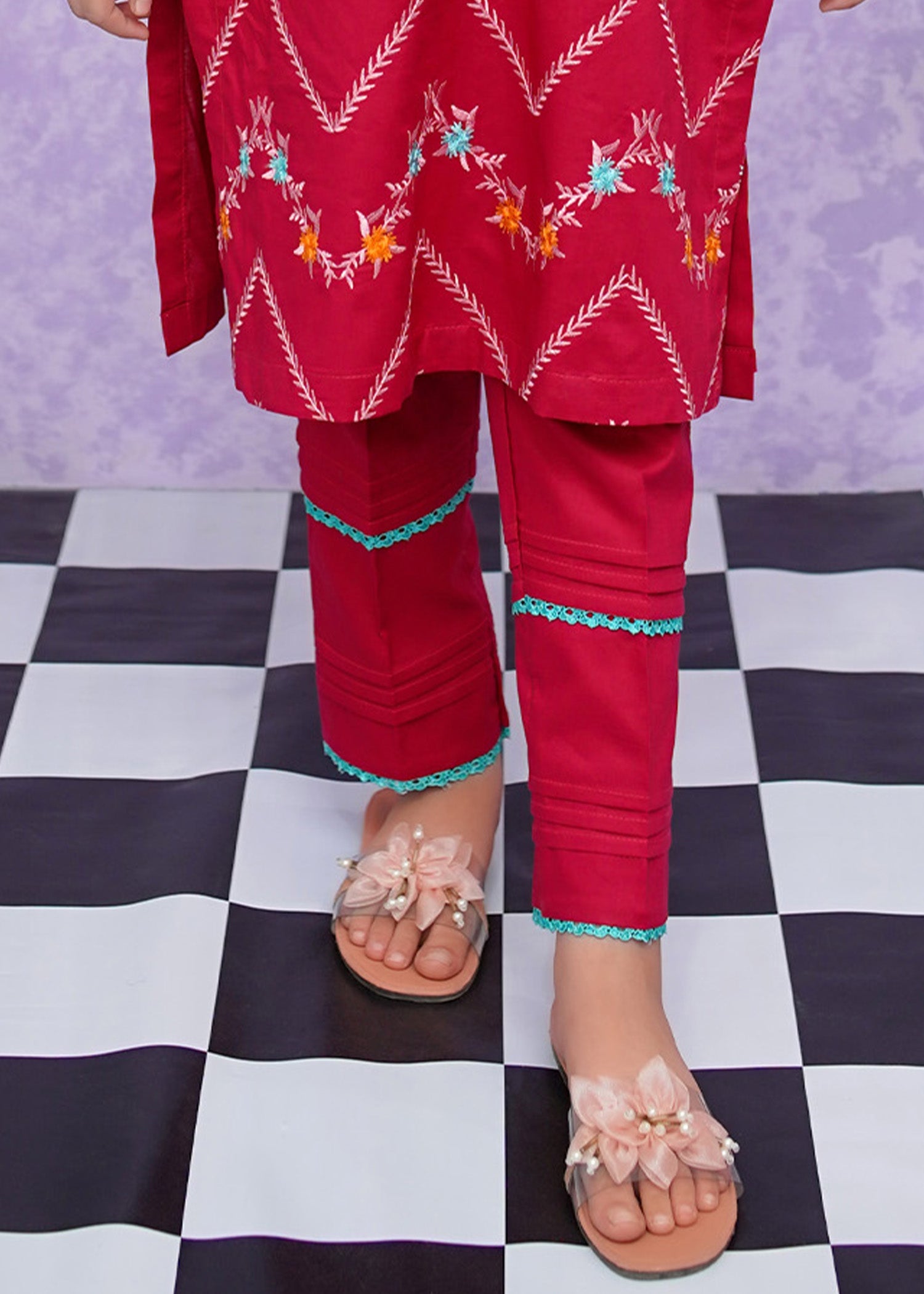 Modest Stitched 2 Piece Emb Cotton Collection'2024-D-8545