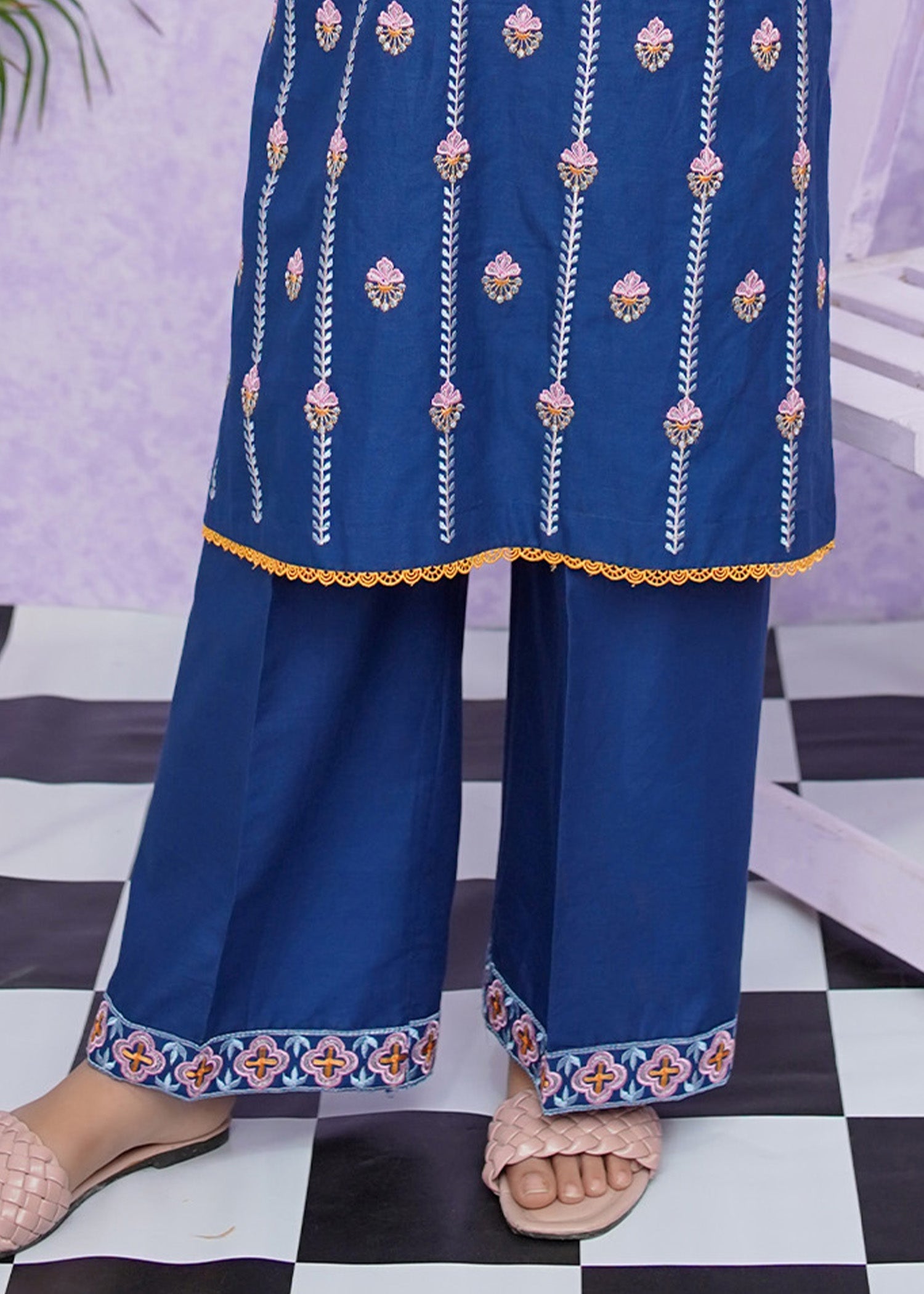 Modest Stitched 2 Piece Emb Cotton Collection'2024-D-8495