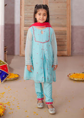 Modest Stitched 3 Piece Festive Edit Vol-02 Collection'2025-9840-CBlu