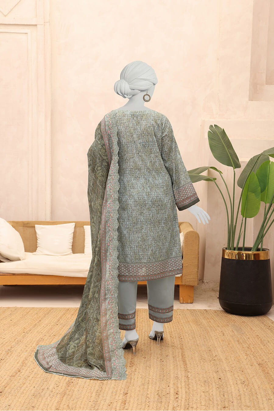 Almeerah Unstitched 3 Piece Emb Cutwork Lawn Vol-03 Collection'2025-Asparagus Essence