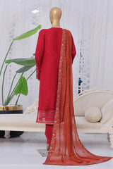 Aura By Sada E Noor Stitched 3 Piece Luxury Chiffon Vol-01 Collection'2025-Aura-02-Red