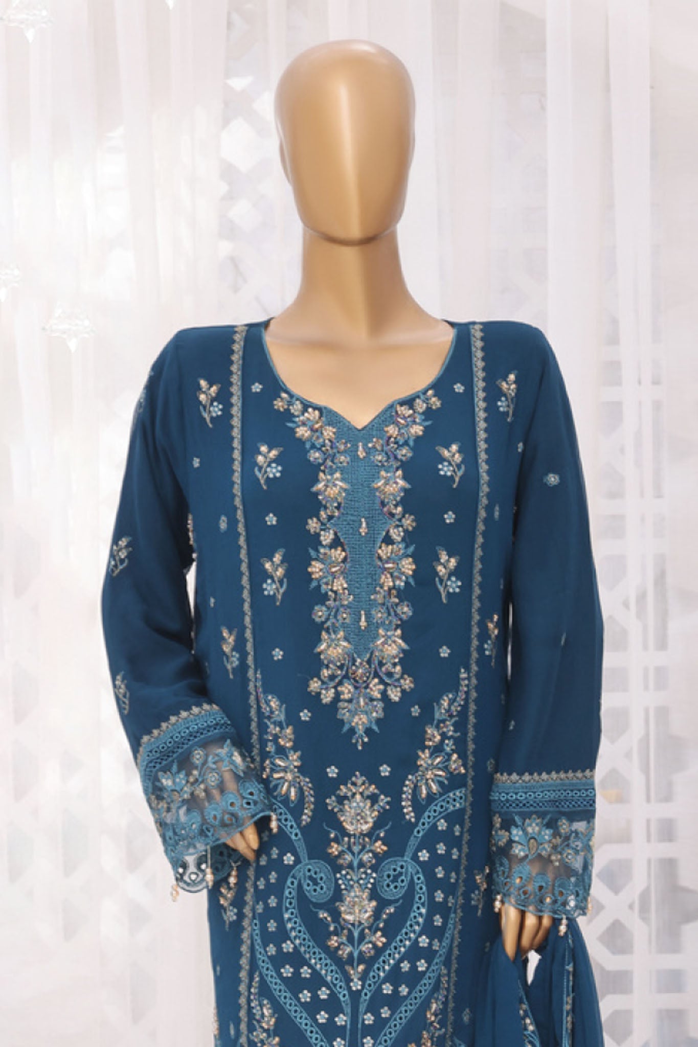 Aura By Sada E Noor Stitched 3 Piece Luxury Chiffon Vol-01 Collection'2025-Aura-03-Blue
