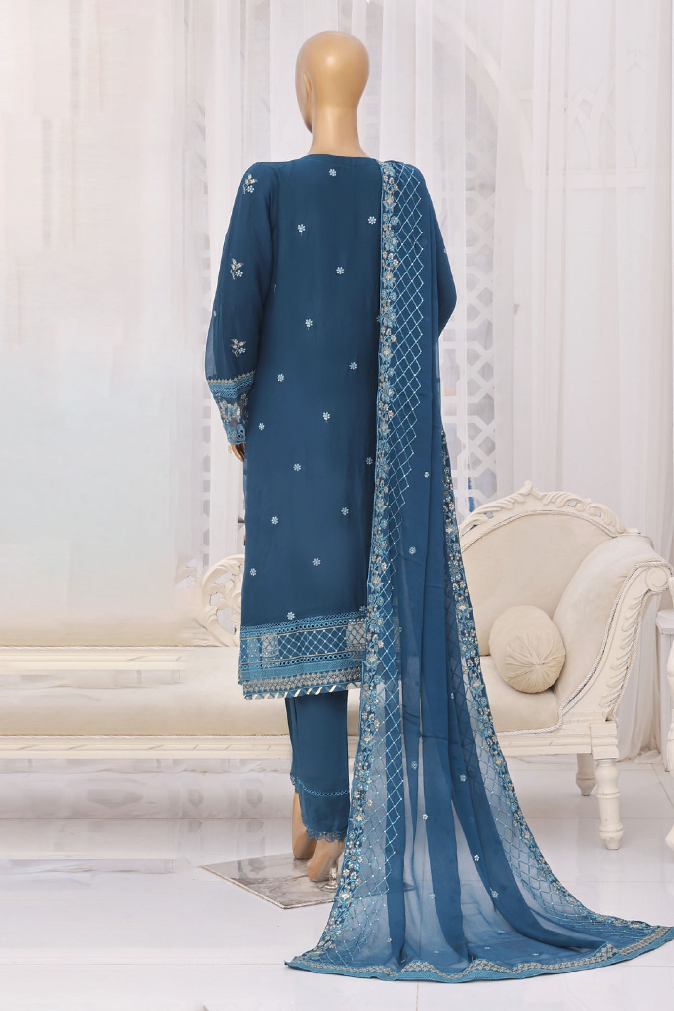 Aura By Sada E Noor Stitched 3 Piece Luxury Chiffon Vol-01 Collection'2025-Aura-03-Blue