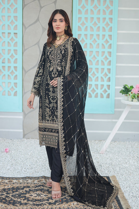 Inara By Azmeerah Official Semi Stitched 3 Piece Chiffon Edit Collection'2024-06-Aurelia