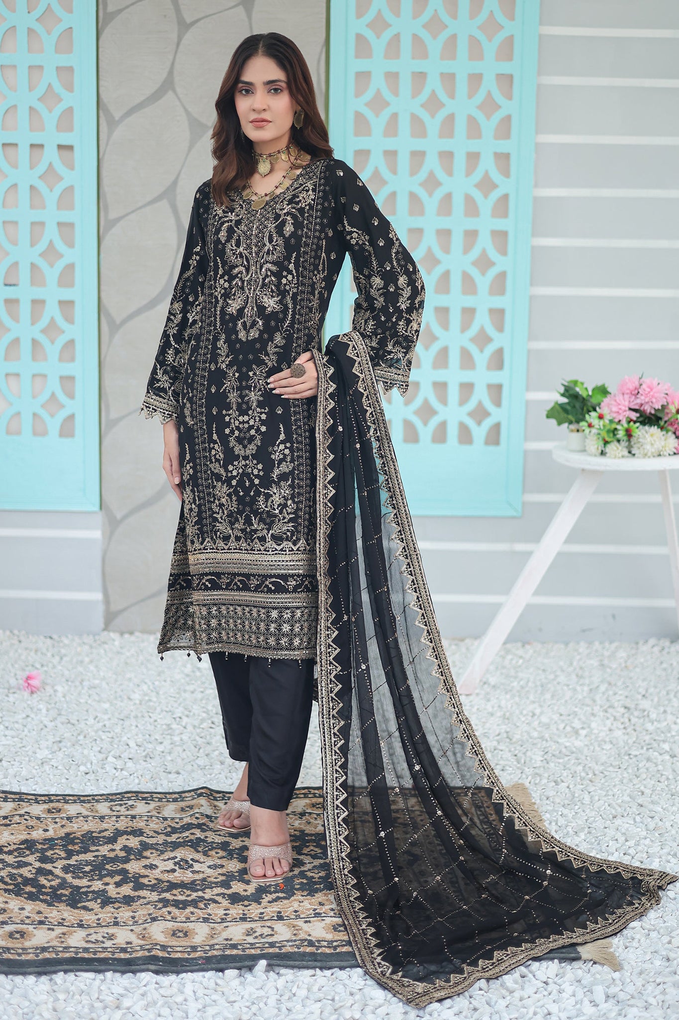 Inara By Azmeerah Official Semi Stitched 3 Piece Chiffon Edit Collection'2024-01-Aurelia