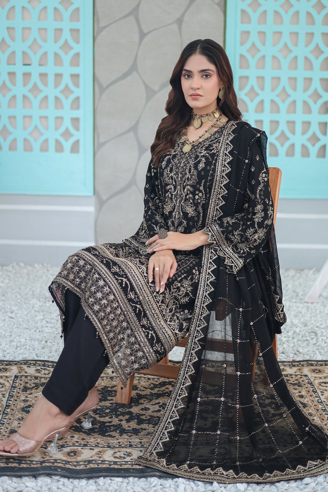 Inara By Azmeerah Official Semi Stitched 3 Piece Chiffon Edit Collection'2024-01-Aurelia