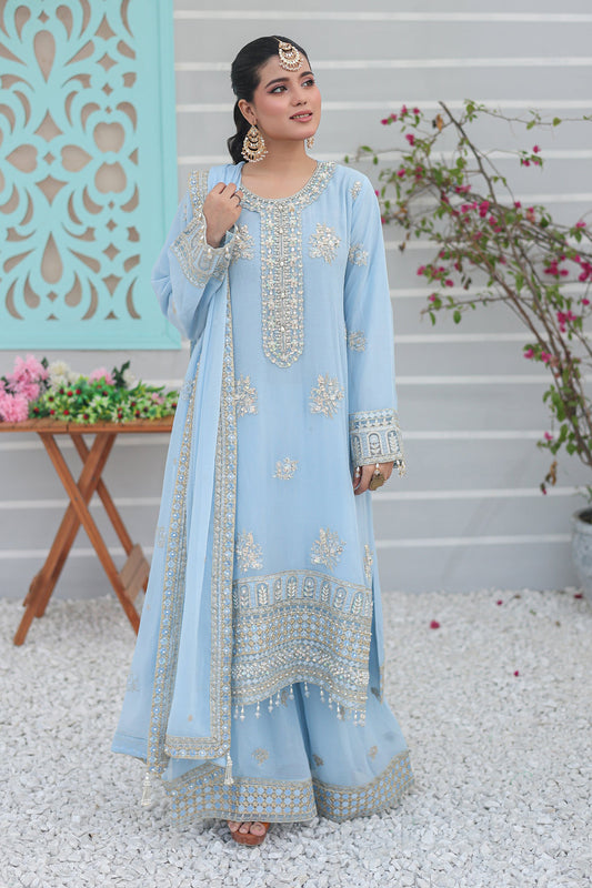 Inara By Azmeerah Official Semi Stitched 3 Piece Chiffon Edit Collection'2024-04-Ayzel