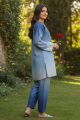 Brandlo Stitched 2 Piece Suit-AZURE OMBRE